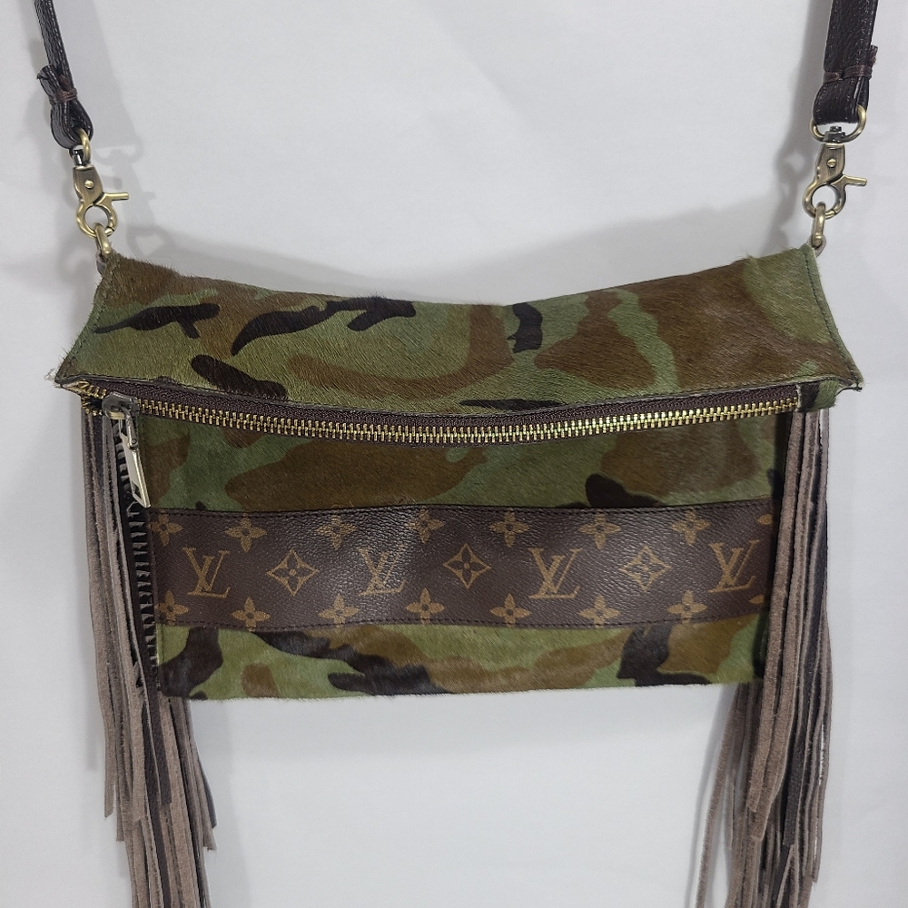 AUTH Repurposed Boho Fringe Louis Vuitton bag